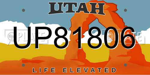 UP81806 Utah License Plate