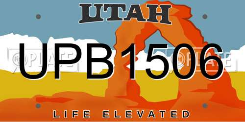 UPB1506 Utah License Plate