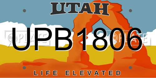 UPB1806 Utah License Plate