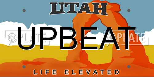 UPBEAT Utah License Plate