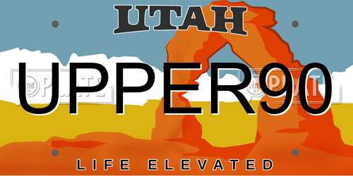UPPER90 Utah License Plate