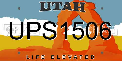 UPS1506 Utah License Plate