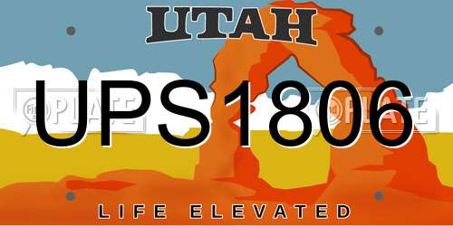 UPS1806 Utah License Plate