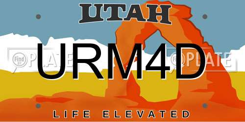 URM4D Utah License Plate