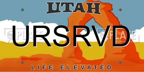 URSRVD Utah License Plate
