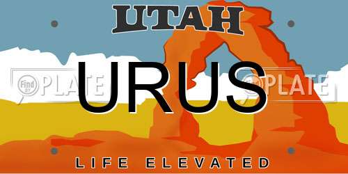 URUS Utah License Plate