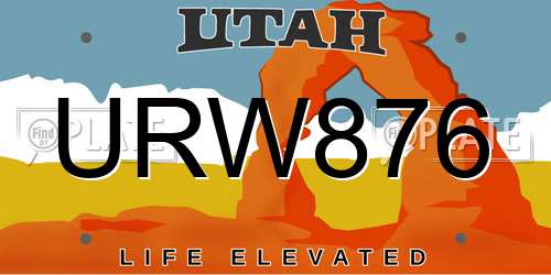 URW876 Utah License Plate