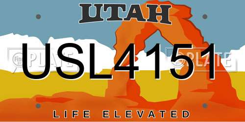 USL4151 Utah License Plate