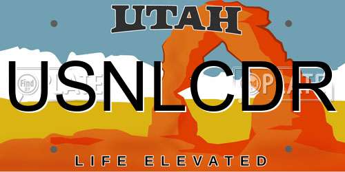 USNLCDR Utah License Plate