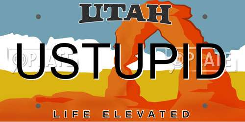 USTUPID Utah License Plate