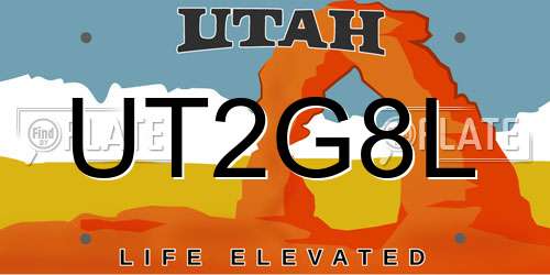 UT2G8L Utah License Plate