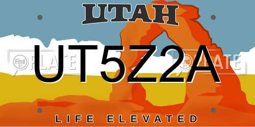 UT5Z2A Utah License Plate