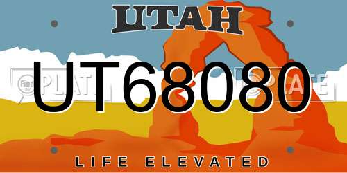 UT68080 Utah License Plate