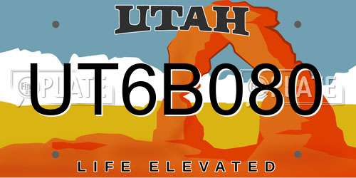 UT6B080 Utah License Plate