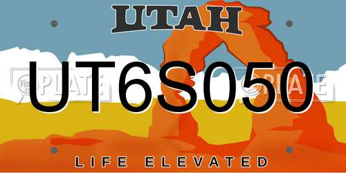 UT6S050 Utah License Plate