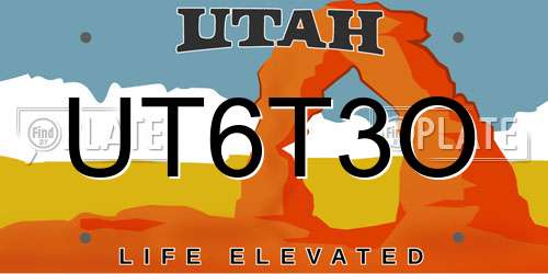 UT6T3O Utah License Plate