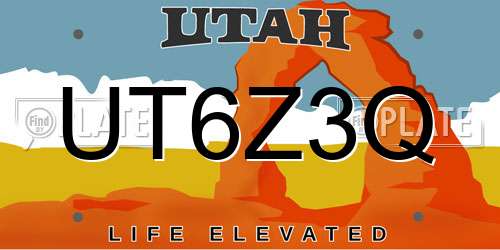 UT6Z3Q Utah License Plate