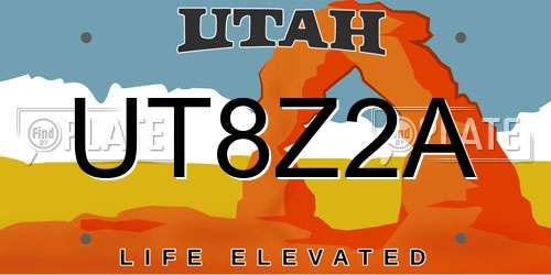 UT8Z2A Utah License Plate