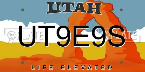 UT9E9S Utah License Plate