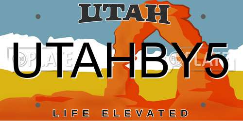 UTAHBY5 Utah License Plate