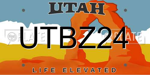 UTBZ24 Utah License Plate