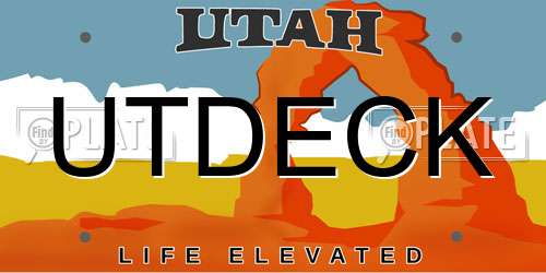 UTDECK Utah License Plate