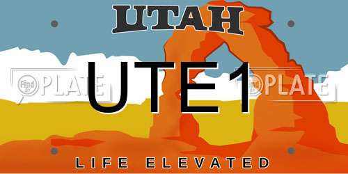 UTE1 Utah License Plate