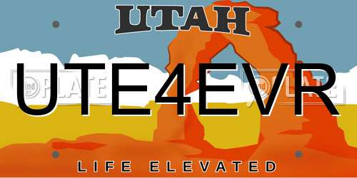 UTE4EVR Utah License Plate