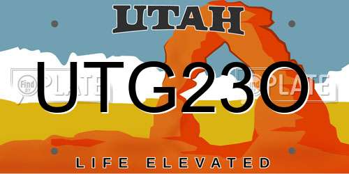UTG23O Utah License Plate