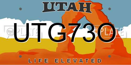 UTG73O Utah License Plate