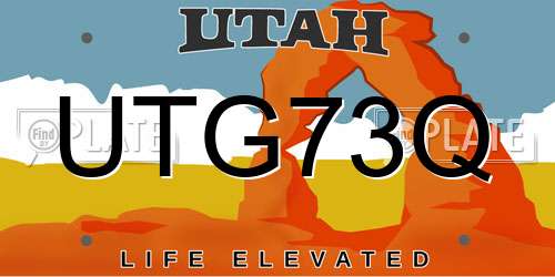 UTG73Q Utah License Plate