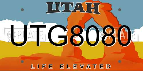 UTG8080 Utah License Plate
