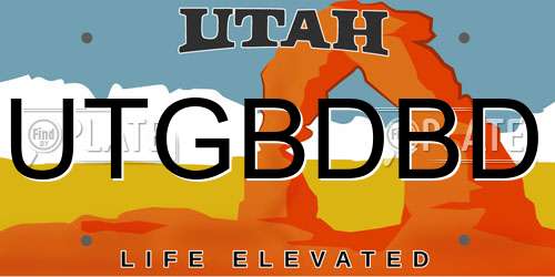 UTGBDBD Utah License Plate