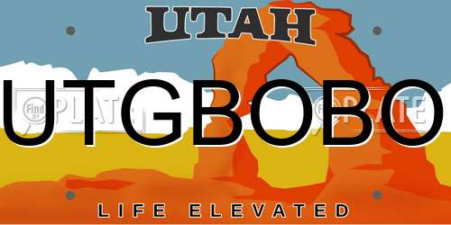 UTGBOBO Utah License Plate