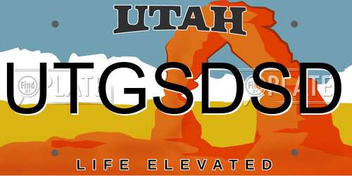 UTGSDSD Utah License Plate
