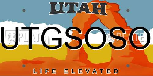 UTGSOSO Utah License Plate