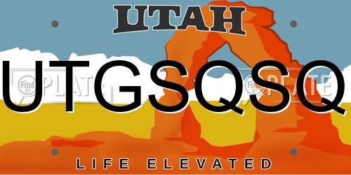 UTGSQSQ Utah License Plate