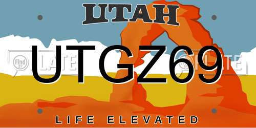 UTGZ69 Utah License Plate
