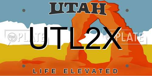 UTL2X Utah License Plate