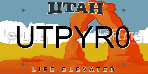 UTPYR0 Utah License Plate