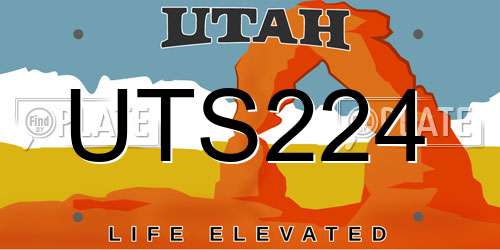UTS224 Utah License Plate