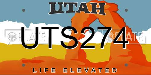 UTS274 Utah License Plate