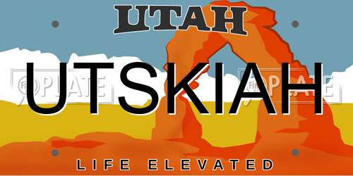 UTSKIAH Utah License Plate