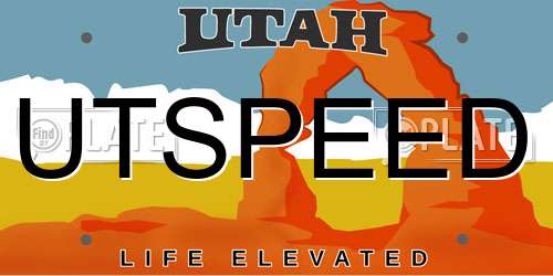 UTSPEED Utah License Plate