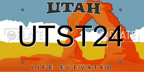 UTST24 Utah License Plate