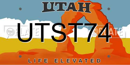 UTST74 Utah License Plate