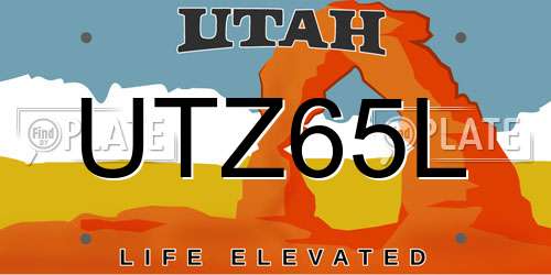 UTZ65L Utah License Plate
