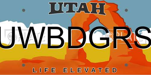 UWBDGRS Utah License Plate