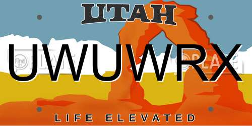 UWUWRX Utah License Plate