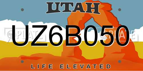 UZ6B050 Utah License Plate